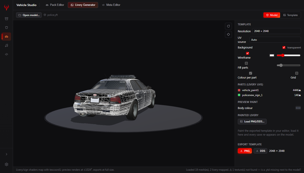 SCREENSHOT — UV TEMPLATE