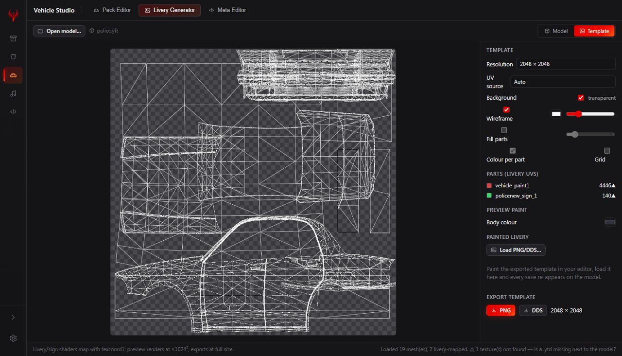 SCREENSHOT — RASTERIZED UV TEMPLATE