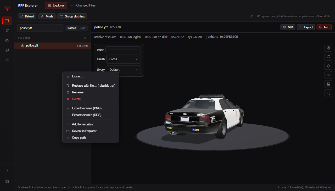 SCREENSHOT — RESOURCE INFO PANEL