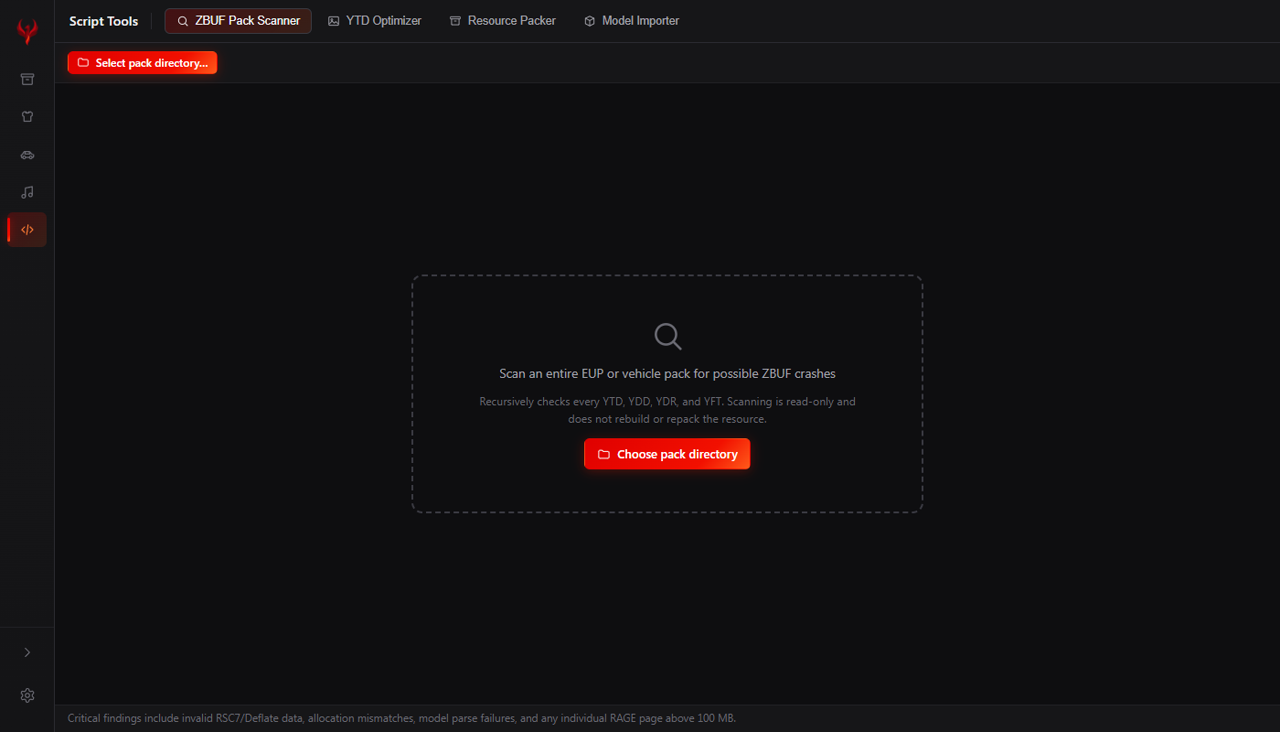 SCREENSHOT — ZBUF PACK SCANNER